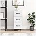 Credenza Bianco Lucido 34,5x34x90 Cm In Legno Multistrato - Foto miniatura 1