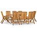 Set Da Pranzo Per Giardino 9 Pz In Legno Massello Di Teak - Foto miniatura 2