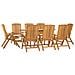 Set Da Pranzo Per Giardino 9 Pz In Legno Massello Di Teak - Foto miniatura 3