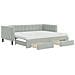Divano Letto Estraibile Cassetti Grigio Chiaro 90x200cm Velluto - Foto miniatura 1