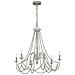 Lampadario Classico Maryville Acciaio Grigio Slavato Legno 6 Luci E14 - Foto miniatura 1