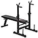 Panca Pesi Pieghevole Con 8 Altezze Regolabili E Supporto Bilanciere Per Sollevamento Pesi E Trazioni, In Acciaio E Pu, 140x73x98-122cm, Nera - Foto miniatura 1