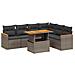 Set Divani Da Giardino 7 Pz Con Cuscini Grigio In Polyrattan - Foto miniatura 1