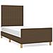 Giroletto Senza Materasso Marrone Scuro 90x190 Cm Tessuto - Foto miniatura 2