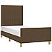 Giroletto Senza Materasso Marrone Scuro 90x190 Cm Tessuto - Foto miniatura 3