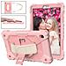 Custodia Rotante 360° Per Ipad 10.2 Con Cinghia Regolabile - Rosa Elegante E Pratica - Foto miniatura 3