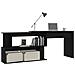 Lusso Casadino -  Scrivania Ad Angolo Nera 200x50x76 Cm In Legno Multistrato - Foto miniatura 2