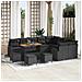 Set Divano da Giardino  da 13 Pezzi con Cuscini Nero Polirattan Acacia, Divano da Giardino  da 2 Posti con Contenitore e Cuscini Nero Polirattan, Set da Pranzo da Giardino  da 4 Pezzi con Cuscini Nero Polirattan Acacia - Foto miniatura 2