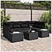 Set Divano Giardino 7 Pezzi con Cuscini Nero Rattan PE - Foto miniatura 2