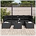 Set Divano Giardino 7 Pezzi con Cuscini Nero Rattan PE - Foto miniatura 3