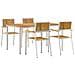 Set da Pranzo Giardino  5 Pezzi in Legno Massello di Acacia, Tavolo da Pranzo Esterno  150x90x75 cm in Legno Massello di Acacia, Sedie da Giardino impilabili  4 pz in Legno Massello di Acacia e Metallo - Foto miniatura 1