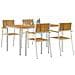 Set da Pranzo Giardino  5 Pezzi in Legno Massello di Acacia, Tavolo da Pranzo Esterno  150x90x75 cm in Legno Massello di Acacia, Sedie da Giardino impilabili  4 pz in Legno Massello di Acacia e Metallo - Foto miniatura 3