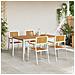 Set da Pranzo Giardino  5 Pezzi in Legno Massello di Acacia, Tavolo da Pranzo Esterno  150x90x75 cm in Legno Massello di Acacia, Sedie da Giardino impilabili  4 pz in Legno Massello di Acacia e Metallo - Foto miniatura 4