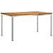 Set da Pranzo Giardino  5 Pezzi in Legno Massello di Acacia, Tavolo da Pranzo Esterno  150x90x75 cm in Legno Massello di Acacia, Sedie da Giardino impilabili  4 pz in Legno Massello di Acacia e Metallo - Foto miniatura 5