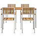 Set da Pranzo Giardino  5 Pezzi in Legno Massello di Acacia, Tavolo da Pranzo Esterno  150x90x75 cm in Legno Massello di Acacia, Sedie da Giardino impilabili  4 pz in Legno Massello di Acacia e Metallo - Foto miniatura 7