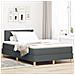 Letto con Rete a Molla con Materasso Grigio Scuro 120x190 cm Tessuto - Foto miniatura 2