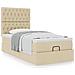 Pouf Letto con Materasso Crema 100x200 cm in Tessuto - Foto miniatura 4