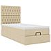 Pouf Letto con Materasso Crema 100x200 cm in Tessuto - Foto miniatura 6