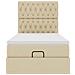 Pouf Letto con Materasso Crema 100x200 cm in Tessuto - Foto miniatura 7