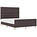 Struttura Letto Marrone Scuro 140x190 cm Tessuto - Foto miniatura 1