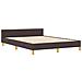 Struttura Letto Marrone Scuro 140x190 cm Tessuto - Foto miniatura 3