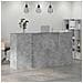 Banco Reception Grigio Cemento 200x50x103,5cm Legno Multistrato - Foto miniatura 4