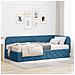 Cornice del letto ad angolo Blu 90 x 190 cm Velluto - Foto miniatura 2
