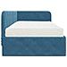 Cornice del letto ad angolo Blu 90 x 190 cm Velluto - Foto miniatura 8