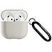 Custodia In Silicone Per Airpods 4 Con Moschettone In Metallo, Grigio - Foto miniatura 1