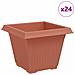 Vaso quadrato per fiori 24 pcs Rosso Mattone 38 x 38 x 30 cm - Foto miniatura 1
