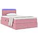 Letto con contenitore e LED con led Rosa 120 x 200 cm Velluto - Foto miniatura 3