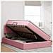 Letto con contenitore e LED con led Rosa 120 x 200 cm Velluto - Foto miniatura 4