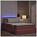 Letto con contenitore e LED con led Rosa 120 x 200 cm Velluto - Foto miniatura 5
