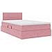 Letto con contenitore e LED con led Rosa 120 x 200 cm Velluto - Foto miniatura 6