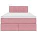Letto con contenitore e LED con led Rosa 120 x 200 cm Velluto - Foto miniatura 8