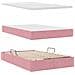 Letto con contenitore e LED con led Rosa 120 x 200 cm Velluto - Foto miniatura 9