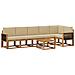 Set di divani da esterno 7 pcs Naturale e Beige Poliestere - Foto miniatura 1