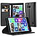 Custodia Compatibile Con Nokia Lumia 929 / 930 In Nero Carbone - Coperchio Protettiva Con Chiusura Magnetica, Funzione Stand E Tasca Per Le Carte - Foto miniatura 1