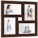 Cornice Multipla Per 4 Foto 10x15cm Marrone Scuro In Mdf - Foto miniatura 1