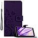 Custodia Compatibile Con Samsung Galaxy A6 2018 In Lilla Scuro Fiore - Coperchio Protettivo In Design Floreale Con Chiusura Magnetica, Funzione Stand E Slot Per Carte - Foto miniatura 1