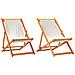 Sedie Da Spiaggia Pieghevoli 2 Pz Bianco Crema In Tessuto - Foto miniatura 2
