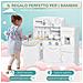 Cucina Giocattolo per Bambini in Legno con 14 Accessori, Forno, Lavandino, Frigo e Microonde, Et? 3+ Anni, 86x64x84.5cm, Bianco e Argento - Foto miniatura 4