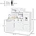 Cucina Giocattolo per Bambini in Legno con 14 Accessori, Forno, Lavandino, Frigo e Microonde, Et? 3+ Anni, 86x64x84.5cm, Bianco e Argento - Foto miniatura 3