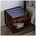 Comodino Con Led Infinity Rovere Fumo 50x50x50 Cm - Foto miniatura 1