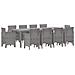 Set da Pranzo Giardino 11 Pezzi Grigio Chiaro Polyrattan - Foto miniatura 1