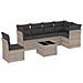 Set Divani da Giardino 7pz con Cuscini Grigio Chiaro Polyrattan - Foto miniatura 1