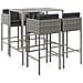 Set Bar da Giardino 5 pz con Cuscini in Polyrattan Grigio - Foto miniatura 1
