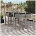 Set Bar da Giardino 5 pz con Cuscini in Polyrattan Grigio - Foto miniatura 2