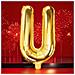 Palloncino Foil Lettera U Compleanno Anniversario Oro 40 Cm - Foto miniatura 2