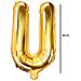 Palloncino Foil Lettera U Compleanno Anniversario Oro 40 Cm - Foto miniatura 3